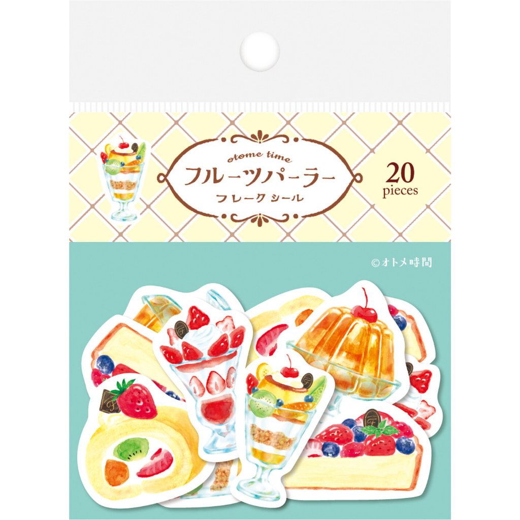 【日本帶回】【古川紙工】少女時光下午茶貼紙包 水果蛋糕捲+果凍+草莓聖代 手帳裝飾