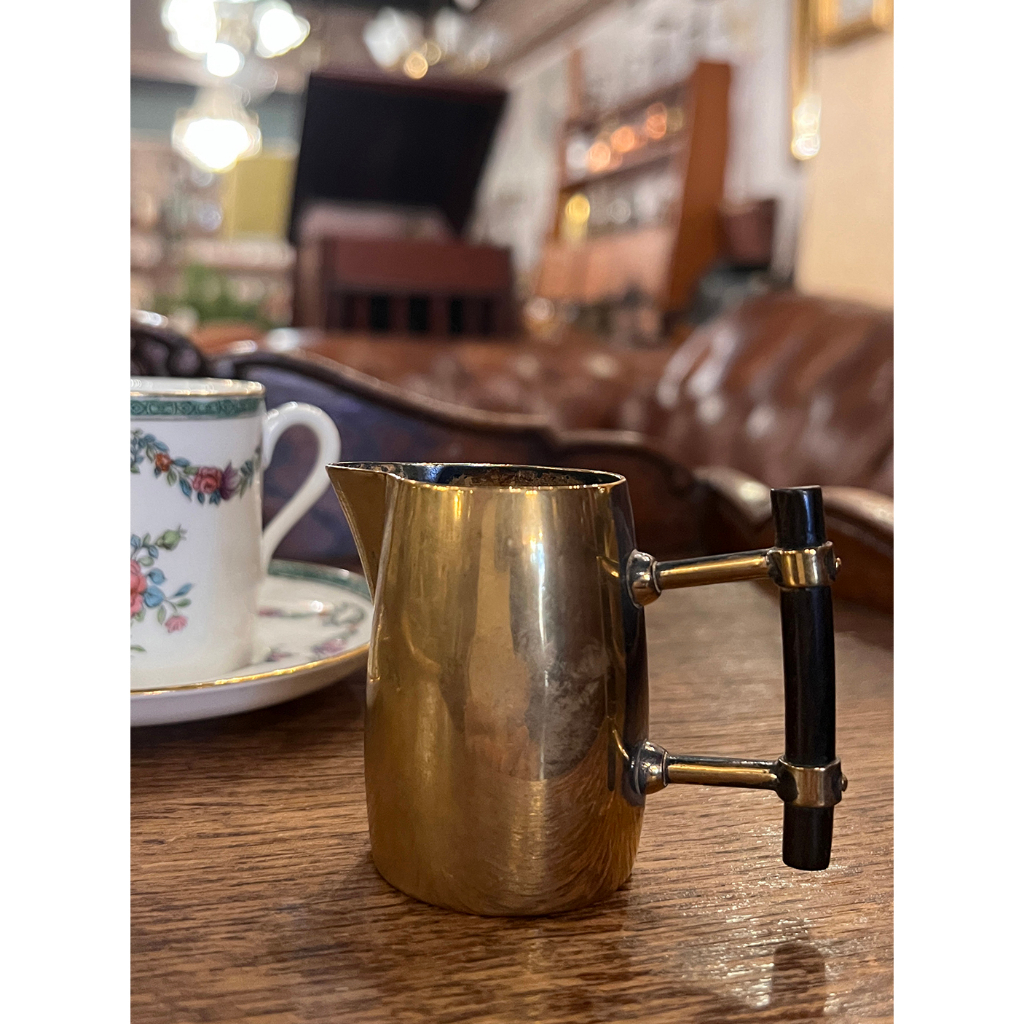 #19世紀 法國古董手工黃銅小牛奶壺『非常精美』 『不含拍照用展示物』#023030