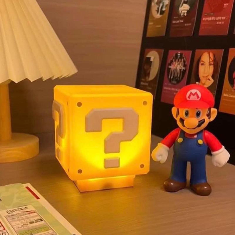 【Mull.】現貨｜Super Mario Mini Question Block Light 問號燈 兩段音效 夜燈