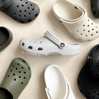 -EJ-一雙免運 Crocs classic clog 經典款 運動布希鞋 洞洞鞋 男女鞋 黑 灰 米白 軍綠