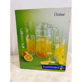 Luminarc 八角玻璃壺 果汁專用壺組 一壺六杯 樂美雅