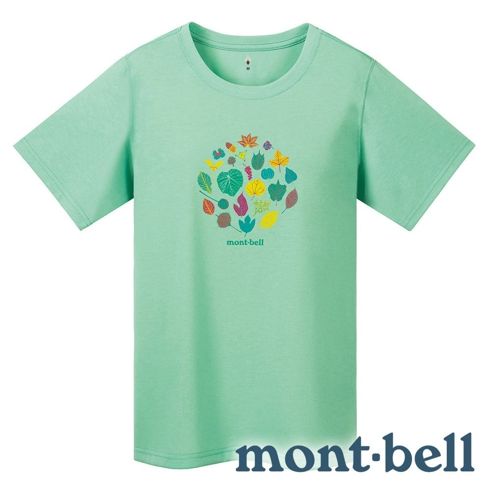【mont-bell】WICKRON 女 抑菌抗UV圓領短袖T恤『藍綠』1114182