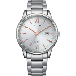 CITIZEN 星辰 Eco-Drive 都會紳士光動能 不鏽鋼腕錶/銀x玫瑰金(BM6978-77A)