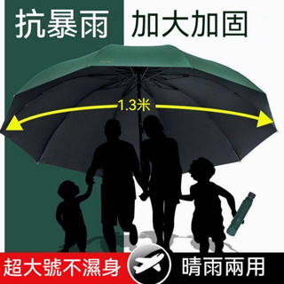 加粗實心鋼骨 大傘 大雨傘 黑膠 大傘面 手动 雨傘 反向傘 睛雨两用 折疊傘 折疊雨傘 超大雨傘 黑色雨傘