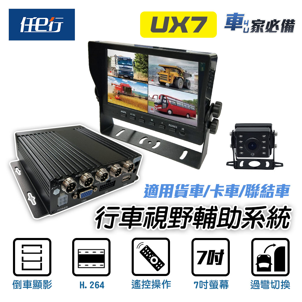 【任e行】UX7 環景四鏡頭 1080P 行車紀錄器 行車視野輔助器、大貨車、大客車及各式車輛適用 64G記憶卡選購