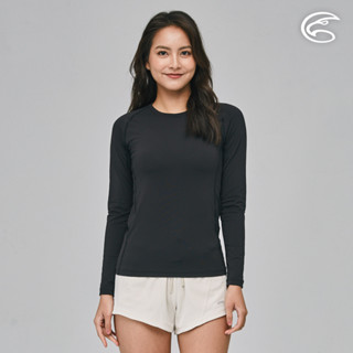 ADISI 女Tactel Pro長袖快乾排汗圓領上衣AL2391060 (S-XL) 黑色｜防曬 抗UV 彈性 輕量