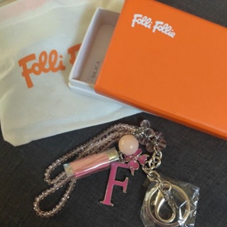 全新名牌Folli Follie 芭比粉色幸運草鑰匙圈(附盒、防塵袋)