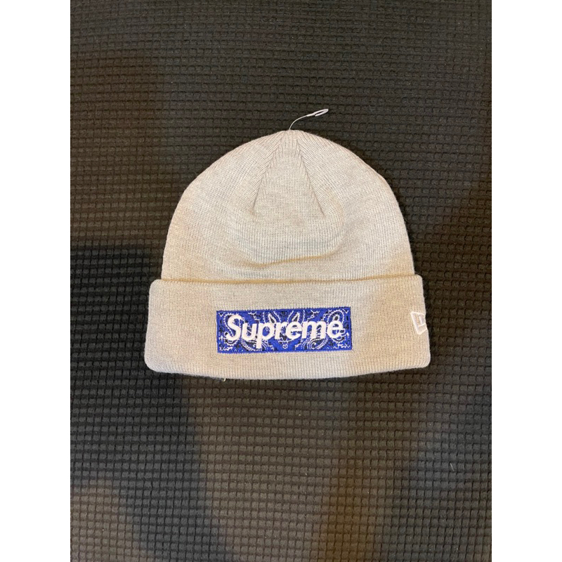 全新正品 Supreme box logo 變形蟲 毛帽 針織帽 灰 藍