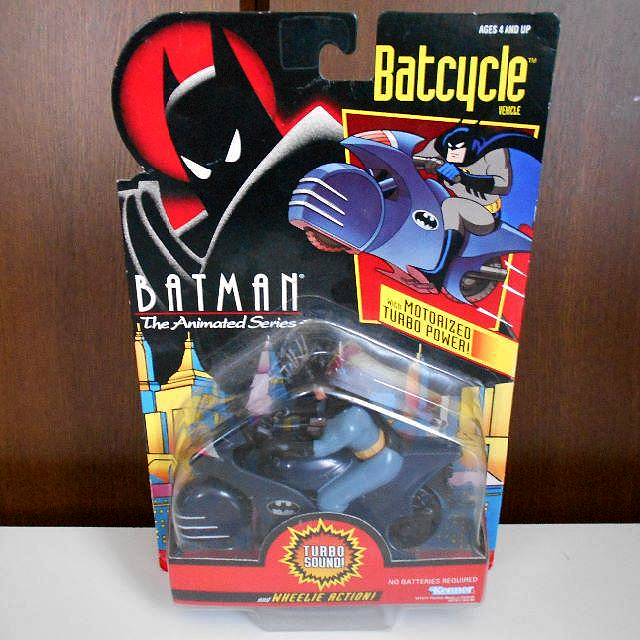 【全新】1992年 Batman Kenner 蝙蝠俠 動畫版 夜襲重機 摩托車 機車 人車合 迴力車 可動 吊卡 早期