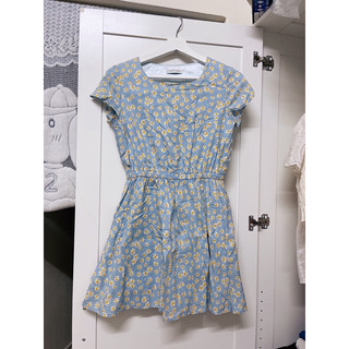 K E hyphen world gallery 日牌 日系 藍色 碎花 洋裝 少女 氣質