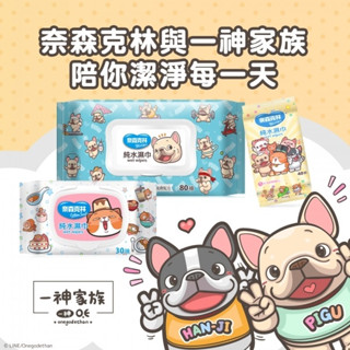 （現貨~附發票）奈森克林 一神家族 純水柔濕巾 純水濕紙巾 手口臉適用 30抽(附蓋) 40抽 80抽(附蓋) 臺灣製造