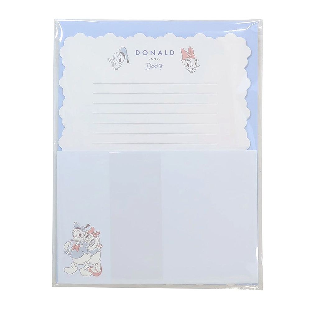 Kamio 日本製 迪士尼 信封信紙組 唐老鴨與黛絲 淺藍 KM12430