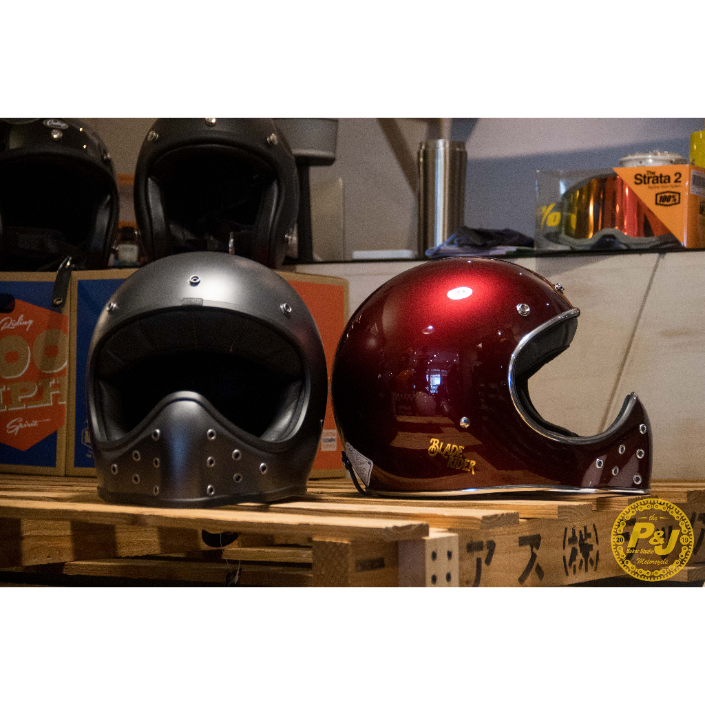 P&amp;J捷寶騎士部品 2023 限量 BLADE RIDER 玻璃纖維 山車帽 復古 越野 bladerider 系列雙色