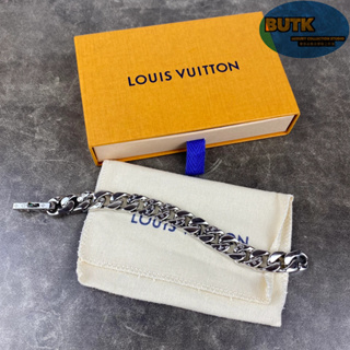 Butk二手之家LV 路易威登 CHAIN LINKS 情侶手鏈 手環 M69989 路易威登 銀色 古巴手鏈