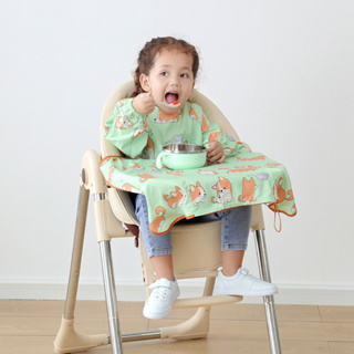 【現貨速發】寶寶吃飯罩衣 一體式餐椅罩 吃飯圍兜 嬰兒圍兜兜 兒童吃飯圍兜 口水巾輔食 母嬰用品