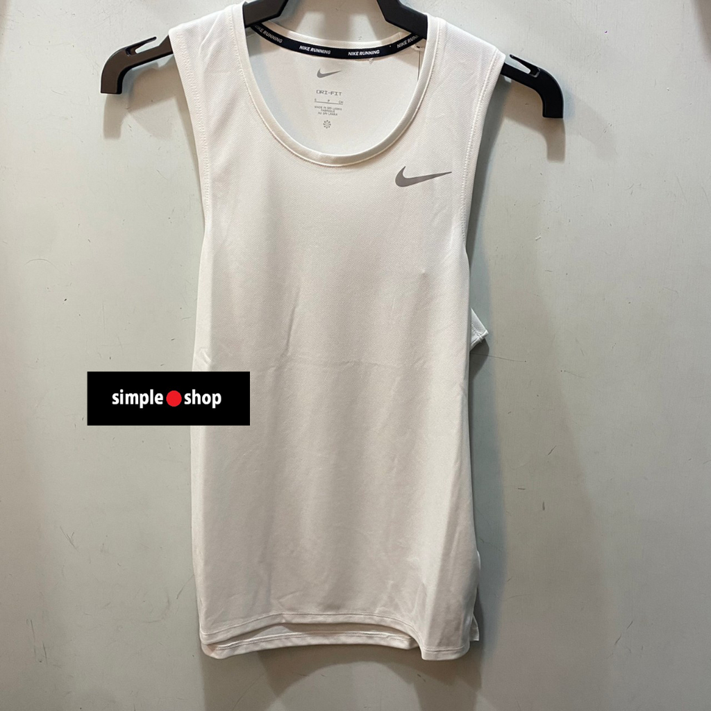 【Simple Shop】NIKE Dri-FIT 慢跑背心 反光 訓練 跑步 運動背心 白色 DV9322-100