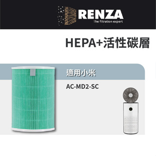 適用小米Xiaomi 空氣循環淨化器 AC-MD2-SC 抗菌HEPA 除臭活性碳 濾網 濾芯