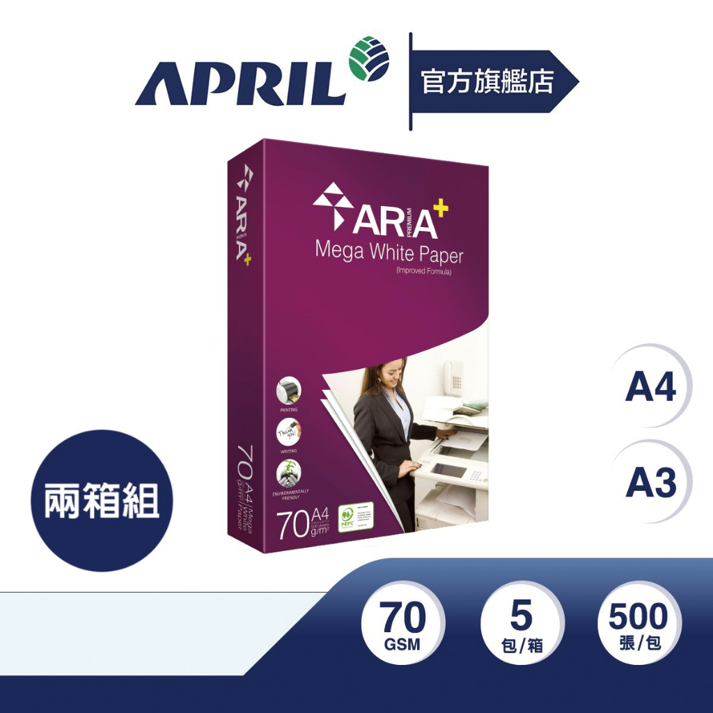 ARIA PLUS 厚磅多功能影印紙（兩箱組）｜70g（A4/A3）