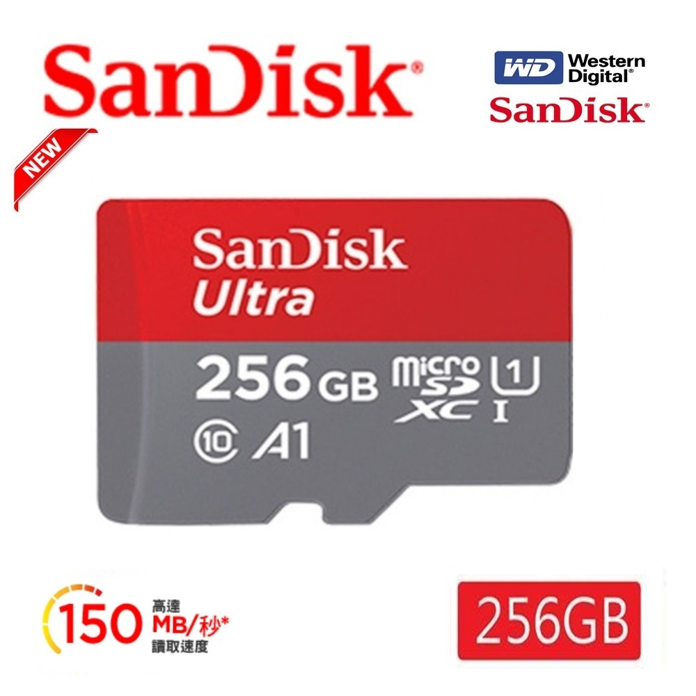 SanDisk 公司貨 全新版 Ultra microSD A1 32G 64G 128G 256G (原廠10年保固)