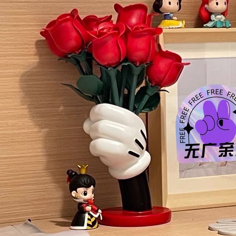 家庭擺件 花瓶擺件 米奇花瓶 手握花瓶 米奇迪士尼情人節擺件家居創意設計