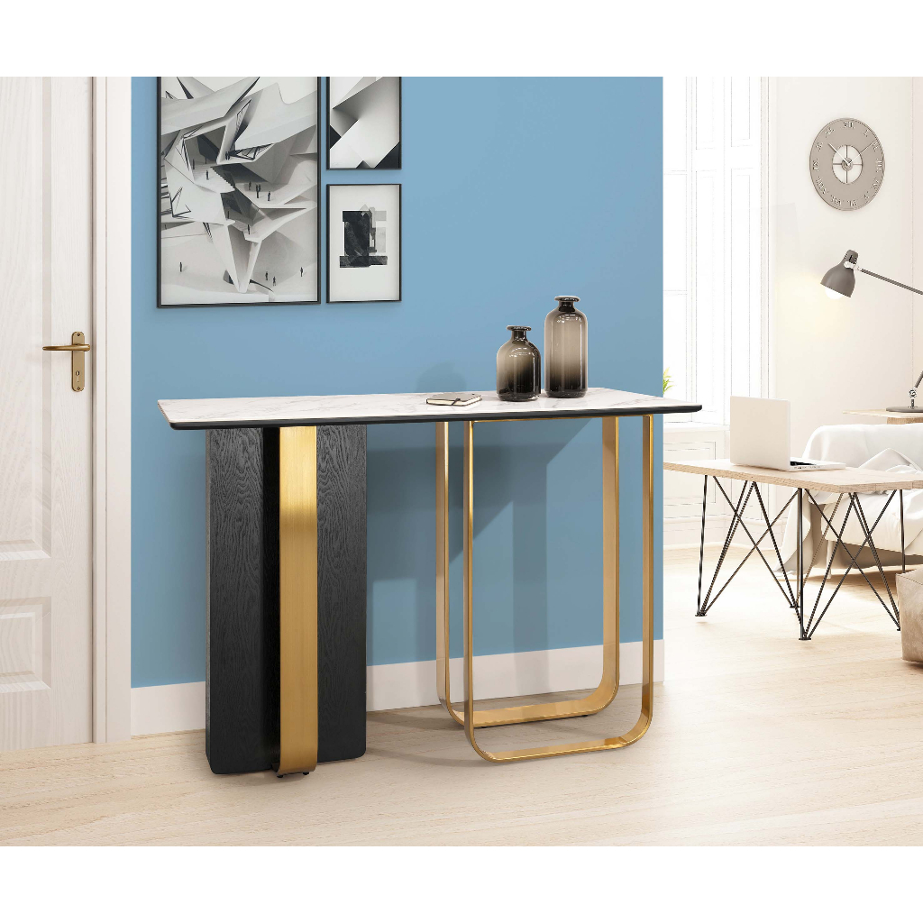 【新荷傢俱工場】 Y 377 設計款岩板4尺玄關桌 休閒桌 展示桌 房間桌 擺飾桌