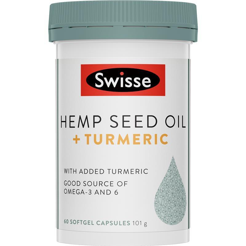🎐黃小姐的異想世界🎐Swisse Hemp Seed Oil + Turmeric 60 Capsules