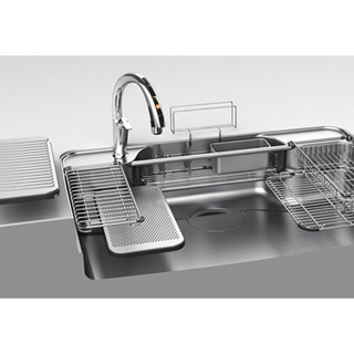 日本LixiL Sunwave 壓花靜音3D不鋼水槽配件齊全 A9U W型 大水槽 廚房水槽 洗碗槽 詢問另有優惠