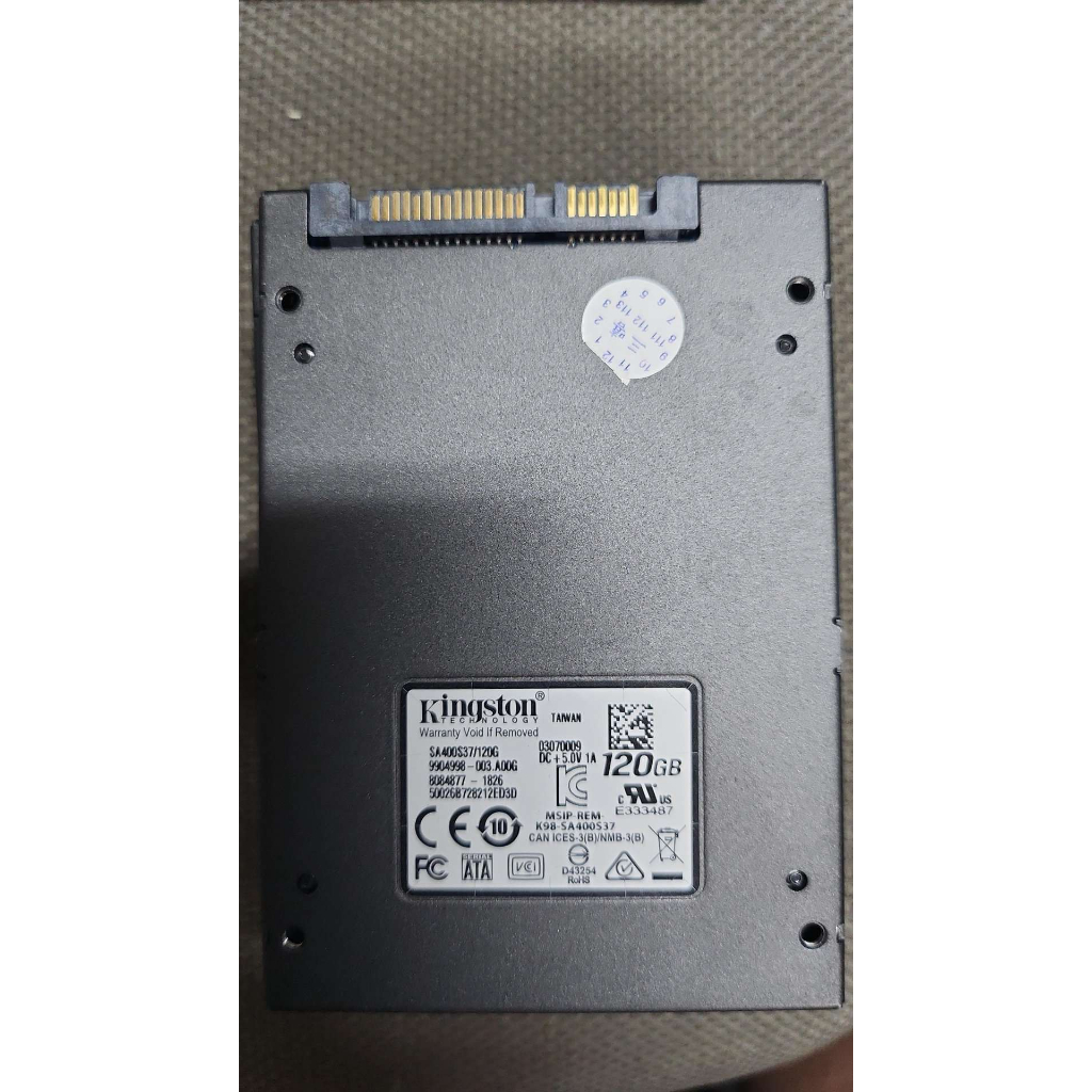 含稅 固態硬碟 金士頓 SSD 120G 120GB 保固1個月 SA400S37/120G 03H335