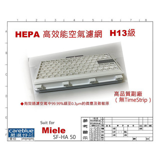 現貨速出 副廠 原廠同級 H13等級 Miele HEPA 高效能空氣濾網 SF-HA 50
