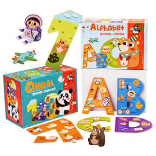 現貨 兒童早教玩具 字母數字大塊木質拼圖認知益智玩具 兒童節禮物
