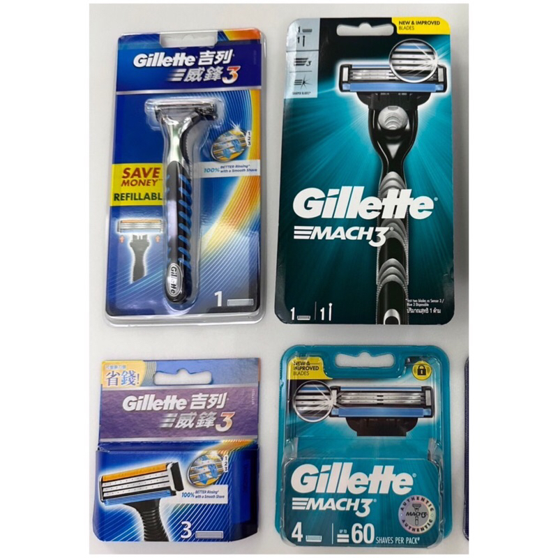 Gillette吉列威鋒3/鋒速3刮鬍刀（1刀架+2刀頭）替換刀頭