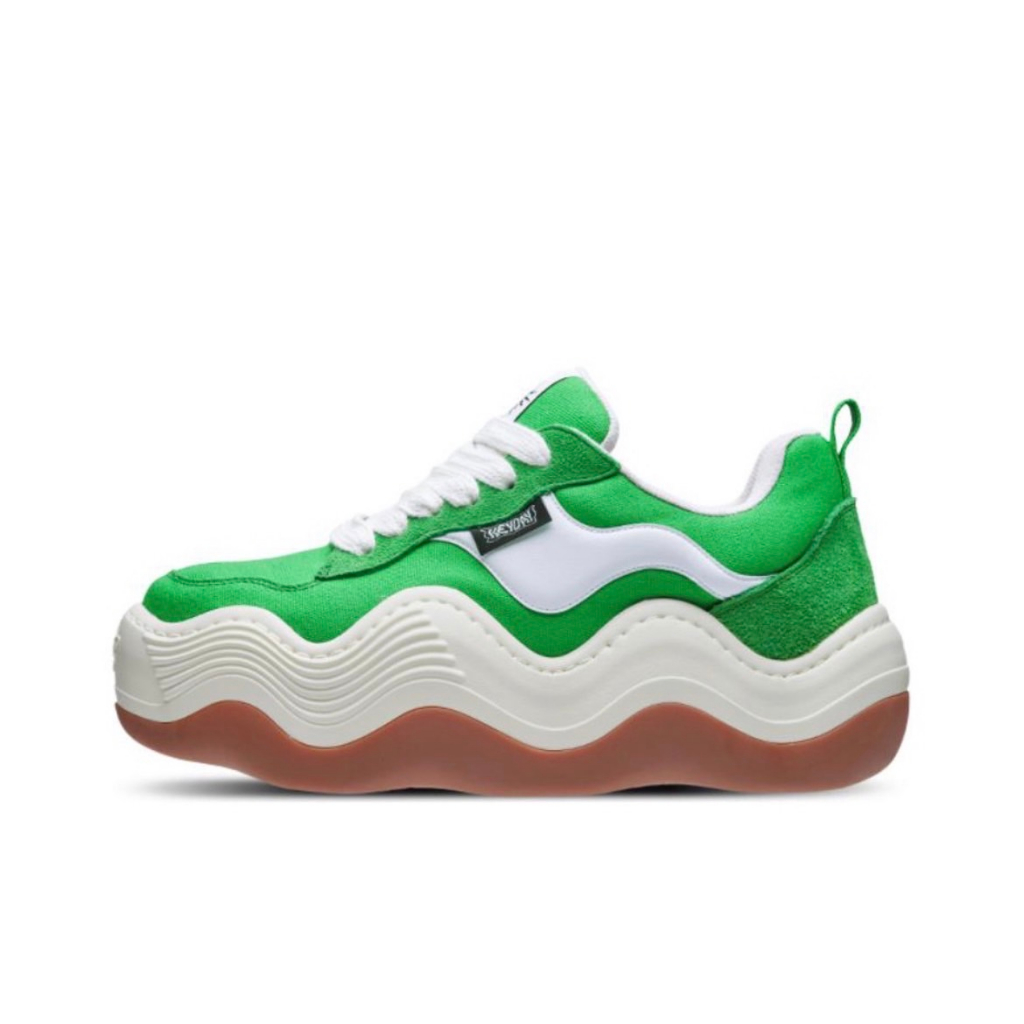[screw select]HEYDAY TRIPLE WAVY GREEN 綠色厚底增高波浪麵包鞋