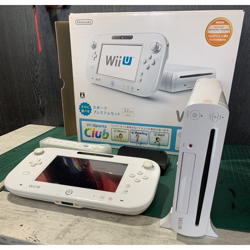 任天堂 日版 二手 Wiiu 主機 同捆 32GB附原廠電源變壓器/手把/HDMI線 內建Wii Sports club