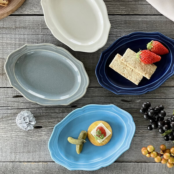 【日本直送🇯🇵被被選物】日本製 Cardle 法式復古浮雕橢圓盤 17.2cm 餐盤甜點盤長形盤魚盤早餐盤