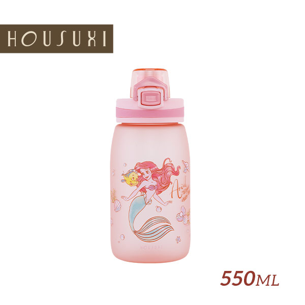 【HOUSUXI官方旗艦】迪士尼小美人魚系列-Tritan彈蓋水瓶550ml(A1)