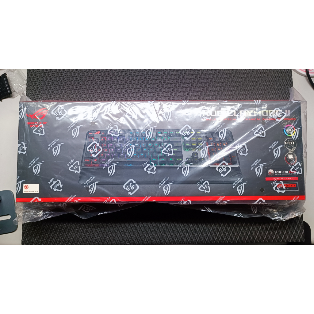 現貨優惠✨【ASUS華碩】ROG Claymore II RX紅軸 光學紅軸/中文/PBT鍵帽 RGB無線機械式鍵盤
