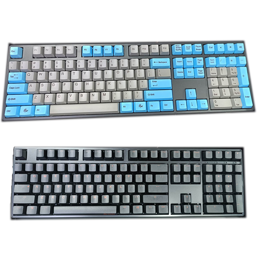 DUCKY ONE 藍灰/黑底橘字 奶軸 108鍵 機械式鍵盤 無背光 熱昇華PBT材質鍵帽 總騏科技