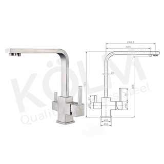 KOLM 304不鏽鋼冷熱(RO)三用廚房龍頭 KM-K10