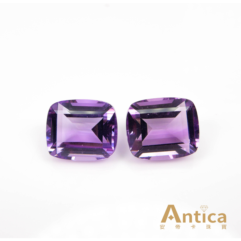 [ANTICA]紫水晶 20.68克拉 紫色 枕形 配對 巴西 天然無燒 Amethyst （經理推薦）安帝卡珠寶