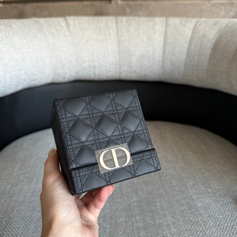 Dior｜化妝盒 口紅盒子 黛妃口紅盒 可拆卸鏡子 黑色化妝包