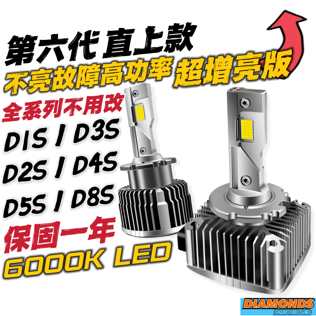 D1S D2S D3S D4S D8S LED 6000K D系列LED保固一年D2R D4R D5S HID氙氣燈泡
