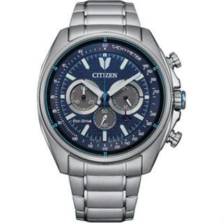 CITIZEN 星辰 光動能三眼計時錶/藍X銀/44.75mm/CA4560-81L