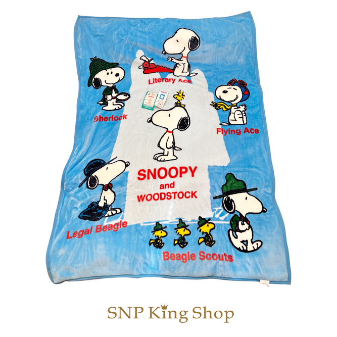 日本製日本西川史努比Snoopy抗菌防臭細柔毛毯 棉毛布180x130厚毛毯