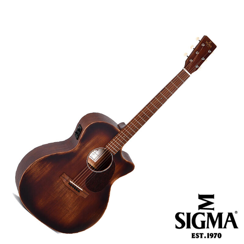 【又昇樂器】無息分期 SIGMA GMC-15E-AGED 仿舊 面單板 OM桶身 木吉他
