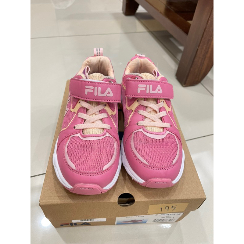 二手良品 FILA 黏帶 兒童運動鞋 氣墊 桃粉色 20號
