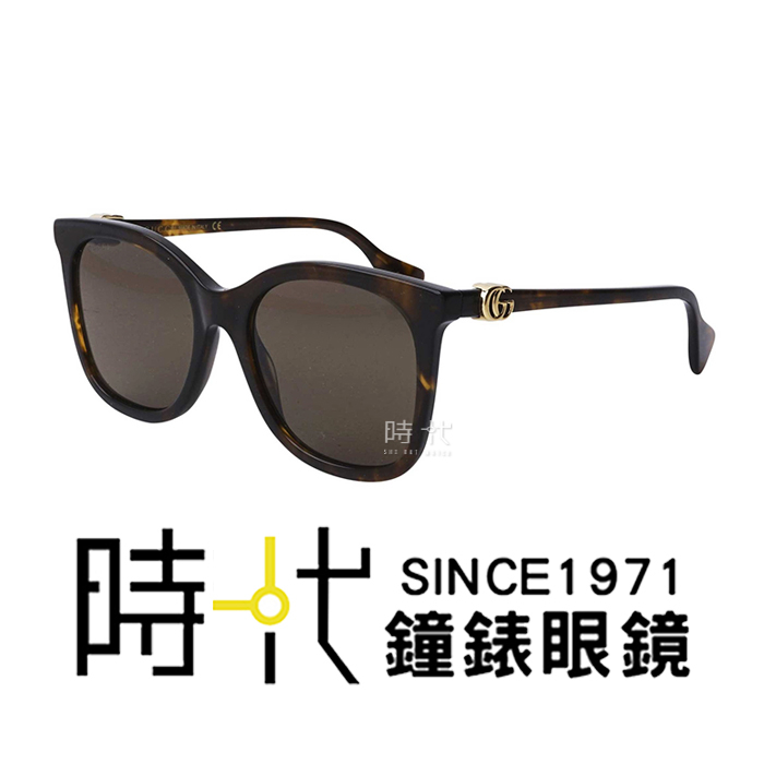 【Gucci】太陽眼鏡 GG1071S 002 大鏡面 橢圓框墨鏡 膠框太陽眼鏡 茶色鏡片/琥珀色框 55mm 台南時代