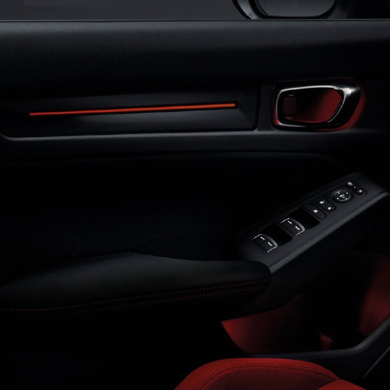 HONDA 日規 CIVIC FL5 TypeR 選配內把手門板置物空間氣氛燈（紅）
