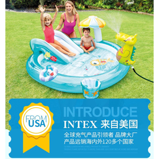 INTEX充氣噴水池 玩水 海洋球池
