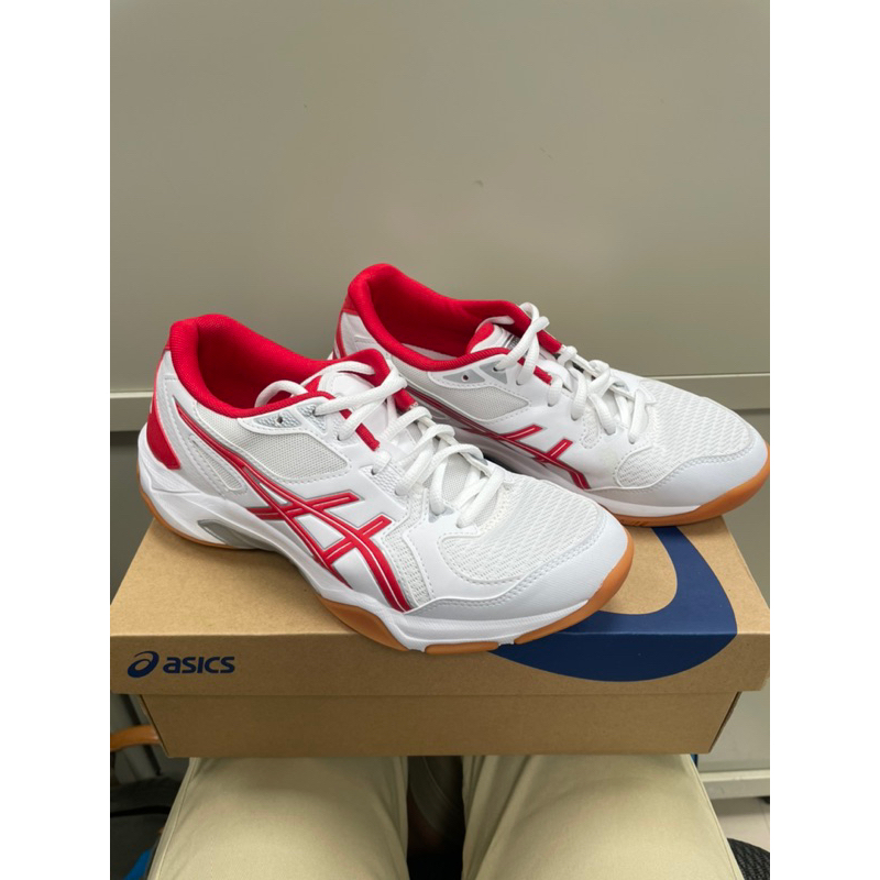 二手 ASICS GEL-ROCKET 10 白/紅 排羽球鞋 CM24.5