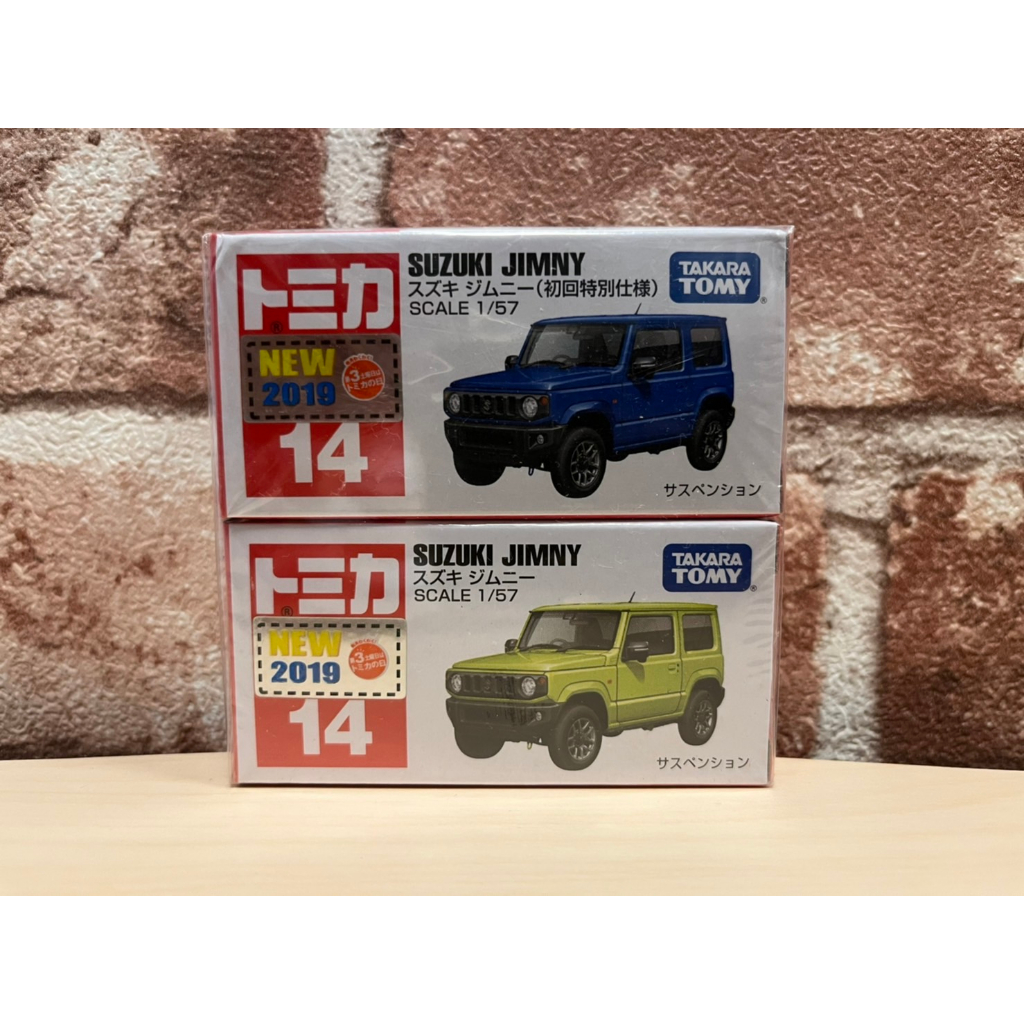 米妃兔㊣TOMICA 多美小汽車 NO.14 SUZUKI JIMNY 初回限定版 鈴木 2019年 藍色 綠色 模型車